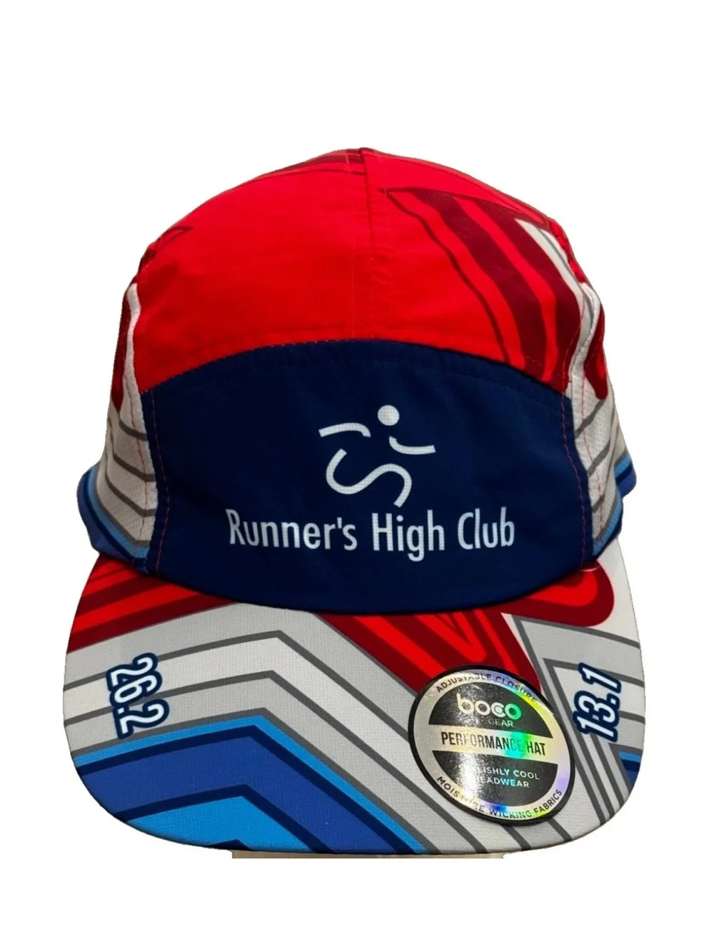 BOCO Performance Hat Runner’s High Club OSFM Red Moisture Wicking Headwear NWT